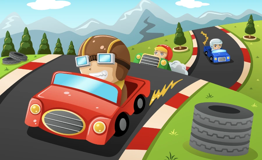 Wyścig samochodowy puzzle