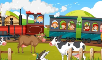 Pociag na wsi puzzle