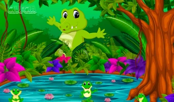 Krokodylek i żabki puzzle