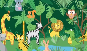 Radosne zwierzęta w lesie puzzle