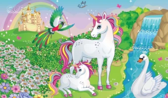 Jednorożce mama z dzieckiem puzzle